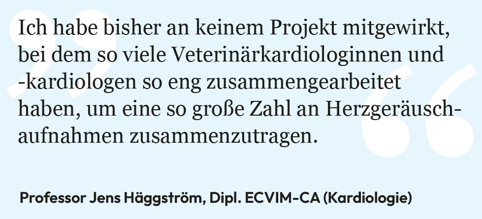 Zitat Professor Jens Häggström zu CANINEBEAT AI und die Vorteile für die Veterinärkardiologie
